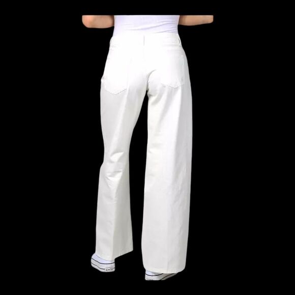 Indigo Rein White Denim Loose-Fit Jeans Wide Leg Cotton Juniors size 13 Mid Rise - Picture 3 of 16